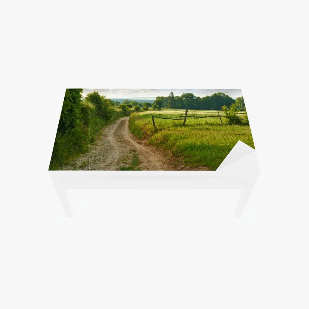 Tischaufkleber und Schreibtischaufkleber sonniger landweg durch grüne wiesen – Wallnifity® Tischaufkleber und Schreibtischaufkleber sonniger landweg durch grüne wiesen – Wallnifity®