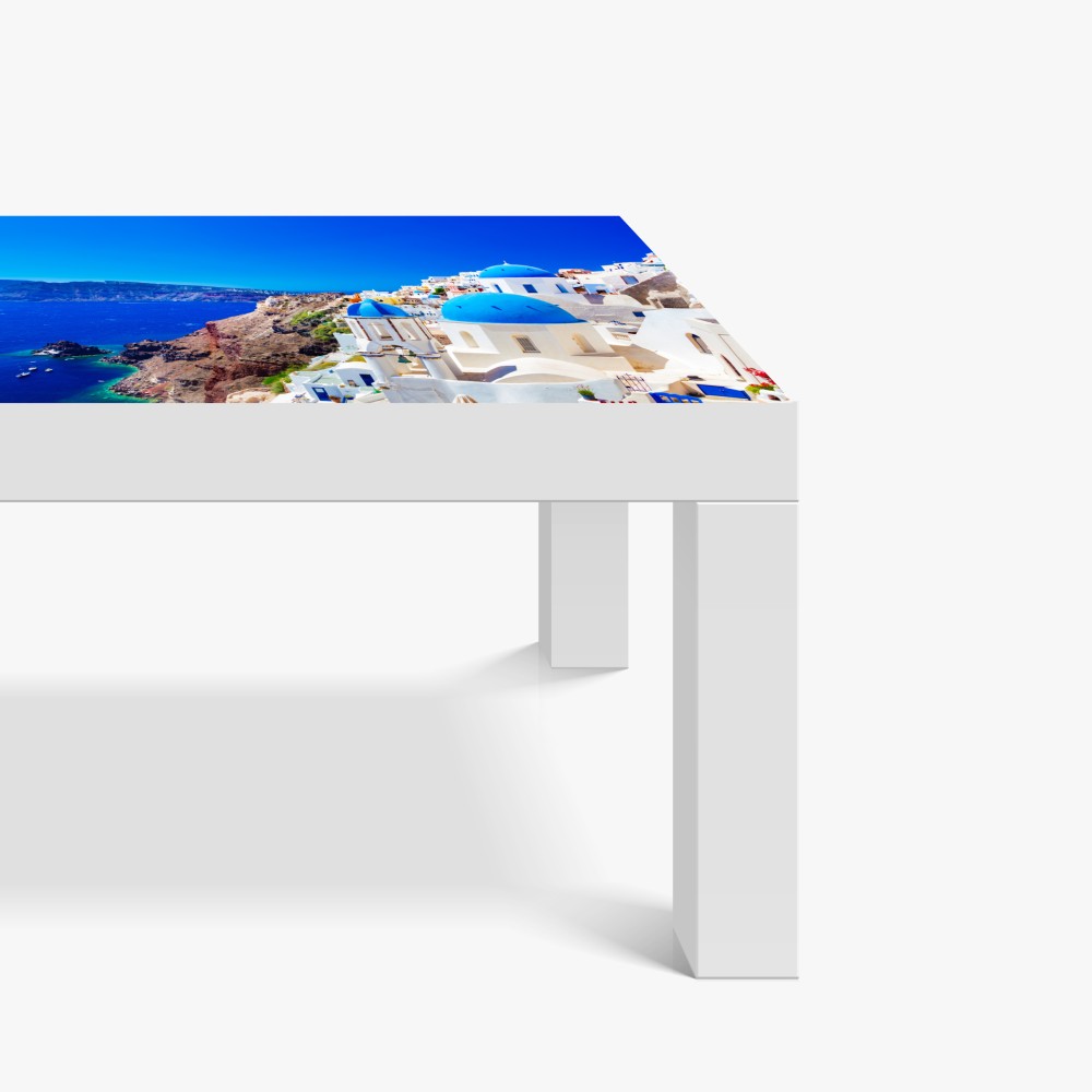 Tischaufkleber und Schreibtischaufkleber Santorini blaue kuppeln über dem Ägäischen Meer – Wallnifity® Tischaufkleber und Schreibtischaufkleber Santorini blaue kuppeln über dem Ägäischen Meer – Wallnifity®