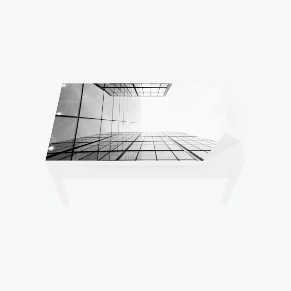 Tischaufkleber und Schreibtischaufkleber minimalistische glasfassade perspektive