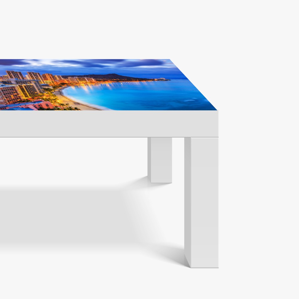 Tischaufkleber und Schreibtischaufkleber Honolulu skyline bei dämmerung – Wallnifity® Tischaufkleber und Schreibtischaufkleber Honolulu skyline bei dämmerung – Wallnifity®