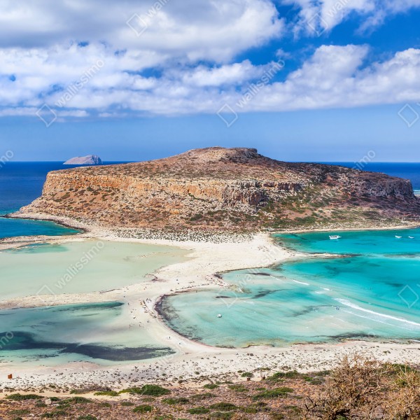 Tischaufkleber und Schreibtischaufkleber türkise lagune mit insel und sandstrand – Wallnifity® Tischaufkleber und Schreibtischaufkleber türkise lagune mit insel und sandstrand – Wallnifity®