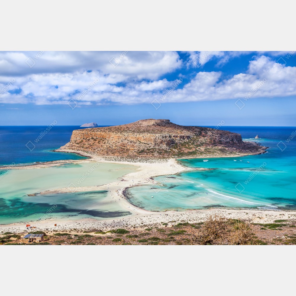 Tischaufkleber und Schreibtischaufkleber türkise lagune mit insel und sandstrand – Wallnifity® Tischaufkleber und Schreibtischaufkleber türkise lagune mit insel und sandstrand – Wallnifity®
