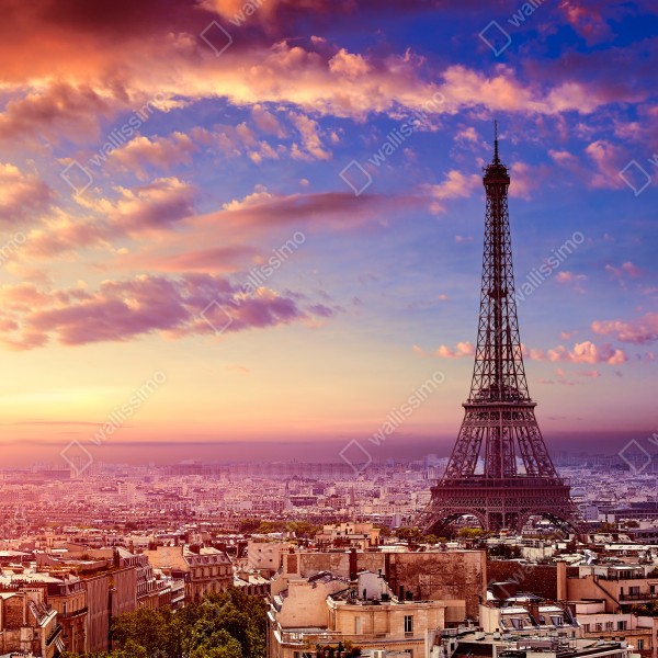Tischaufkleber und Schreibtischaufkleber sonnenuntergang über dem Eiffelturm – Wallnifity® Tischaufkleber und Schreibtischaufkleber sonnenuntergang über dem Eiffelturm – Wallnifity®