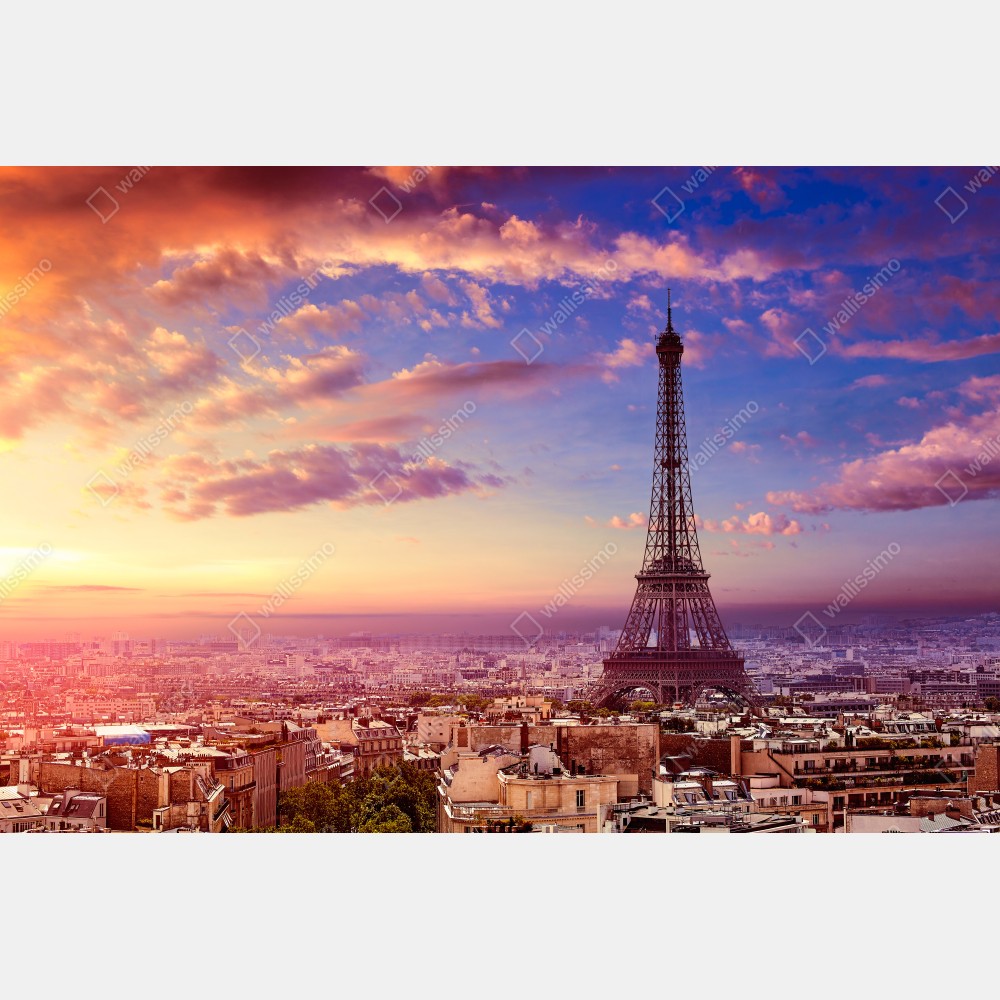 Tischaufkleber und Schreibtischaufkleber sonnenuntergang über dem Eiffelturm – Wallnifity® Tischaufkleber und Schreibtischaufkleber sonnenuntergang über dem Eiffelturm – Wallnifity®