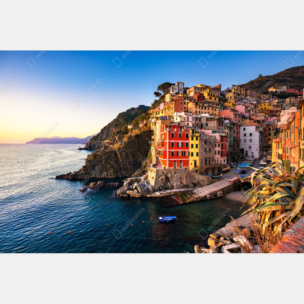 Tischaufkleber und Schreibtischaufkleber sonnenuntergang über Riomaggiore, Cinque Terre – Wallnifity® Tischaufkleber und Schreibtischaufkleber sonnenuntergang über Riomaggiore, Cinque Terre – Wallnifity®