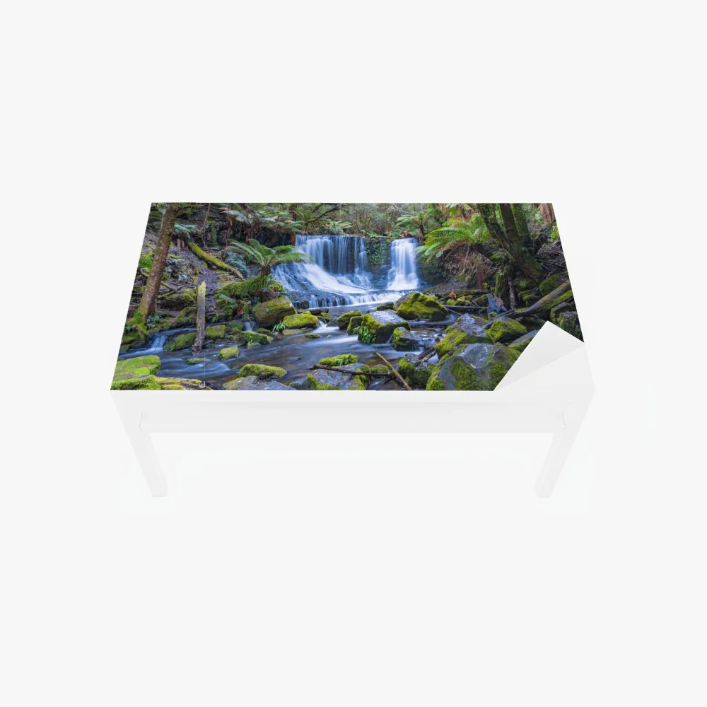 Tischaufkleber und Schreibtischaufkleber friedlicher waldwasserfall – Wallnifity®