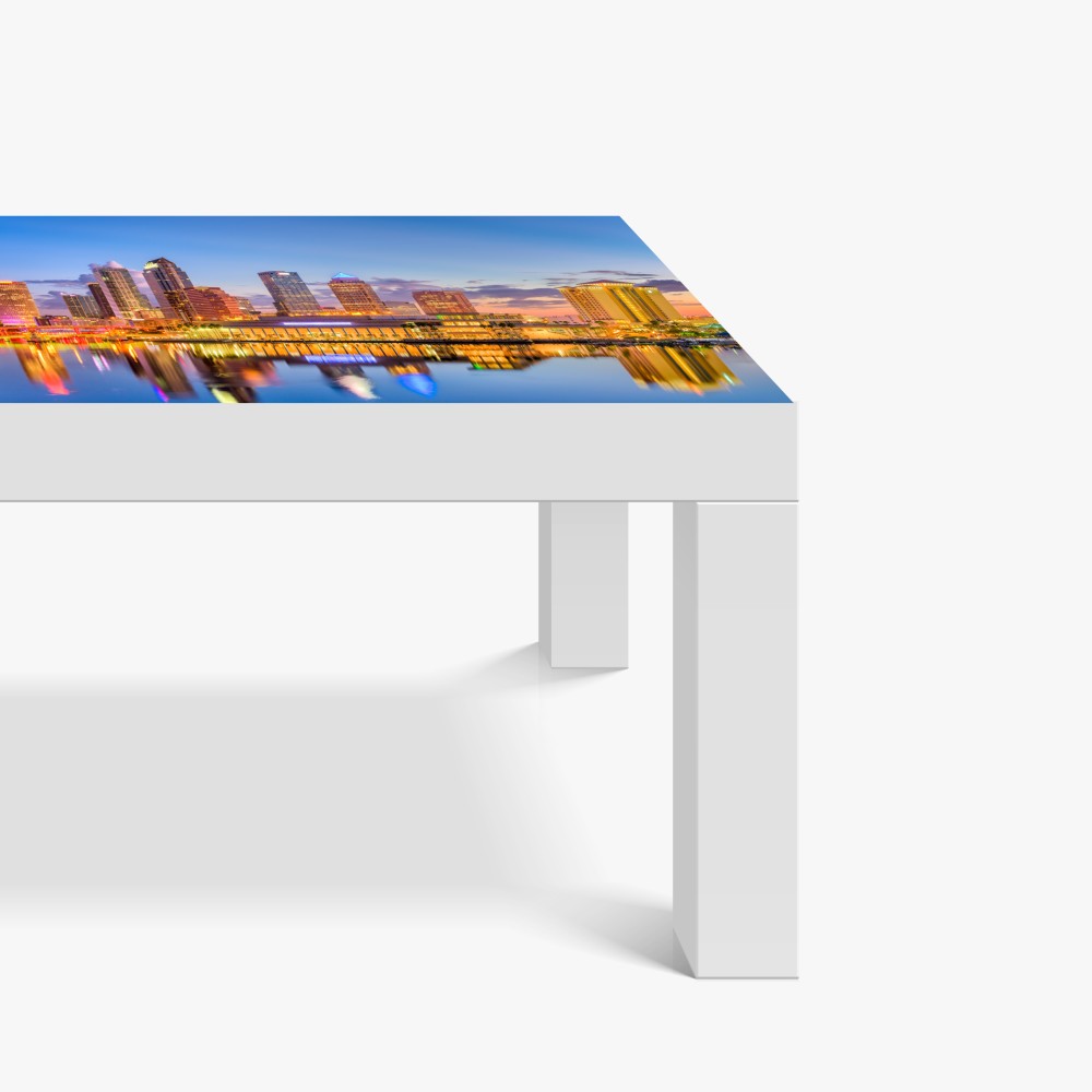 Tischaufkleber und Schreibtischaufkleber Tampa skyline bei dämmerung – Wallnifity® Tischaufkleber und Schreibtischaufkleber Tampa skyline bei dämmerung – Wallnifity®
