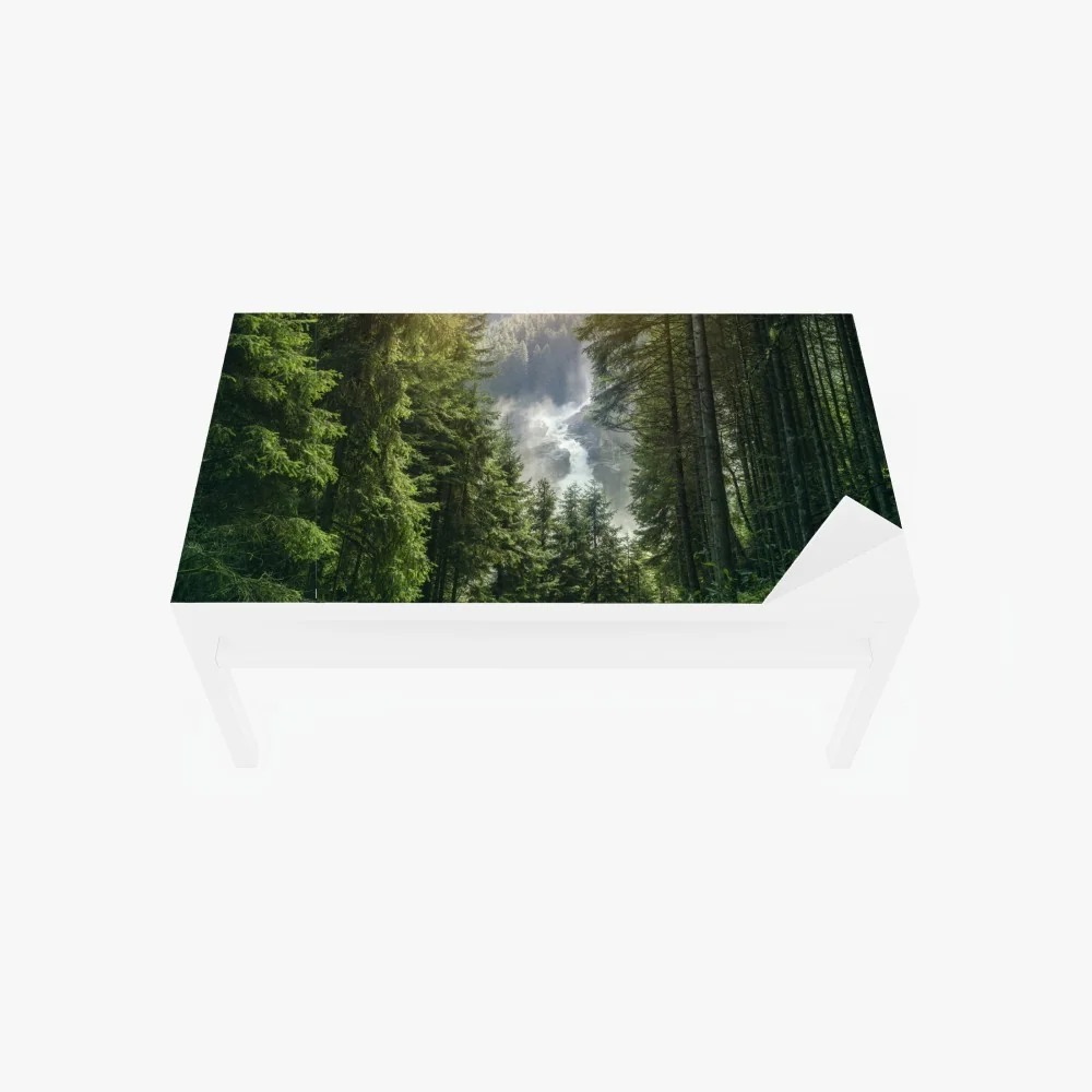 Tischaufkleber und Schreibtischaufkleber Krimml wasserfall im üppigen alpinen wald – Wallnifity® Tischaufkleber und Schreibtischaufkleber Krimml wasserfall im üppigen alpinen wald – Wallnifity®