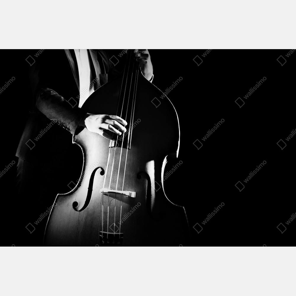Tischaufkleber und Schreibtischaufkleber kontrabassist im dramatischen licht – Wallnifity® Tischaufkleber und Schreibtischaufkleber kontrabassist im dramatischen licht – Wallnifity®