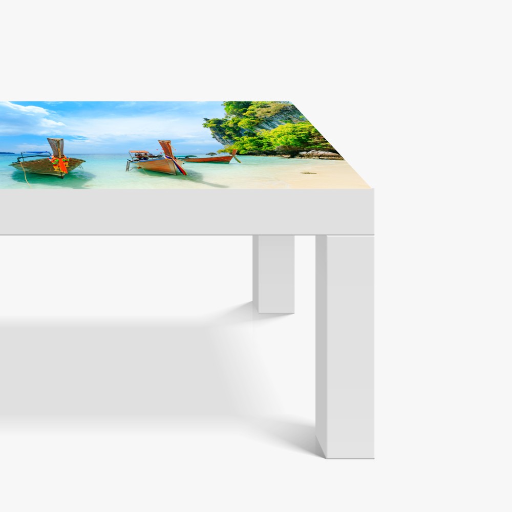 Tischaufkleber und Schreibtischaufkleber longtail-boote am türkisfarbenen strand von Phuket – Wallnifity® Tischaufkleber und Schreibtischaufkleber longtail-boote am türkisfarbenen strand von Phuket – Wallnifity®
