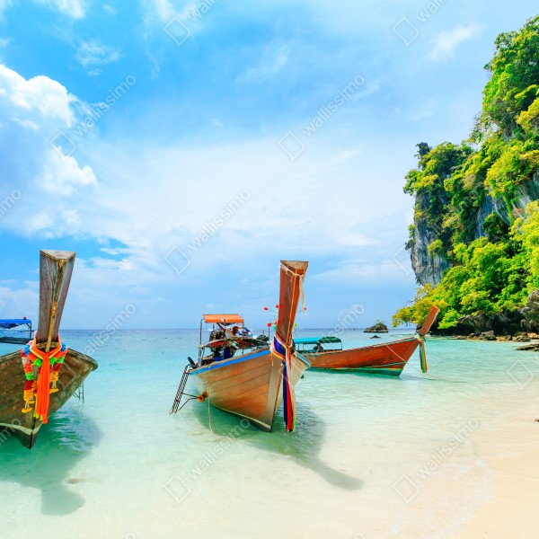 Tischaufkleber und Schreibtischaufkleber longtail-boote am türkisfarbenen strand von Phuket – Wallnifity® Tischaufkleber und Schreibtischaufkleber longtail-boote am türkisfarbenen strand von Phuket – Wallnifity®