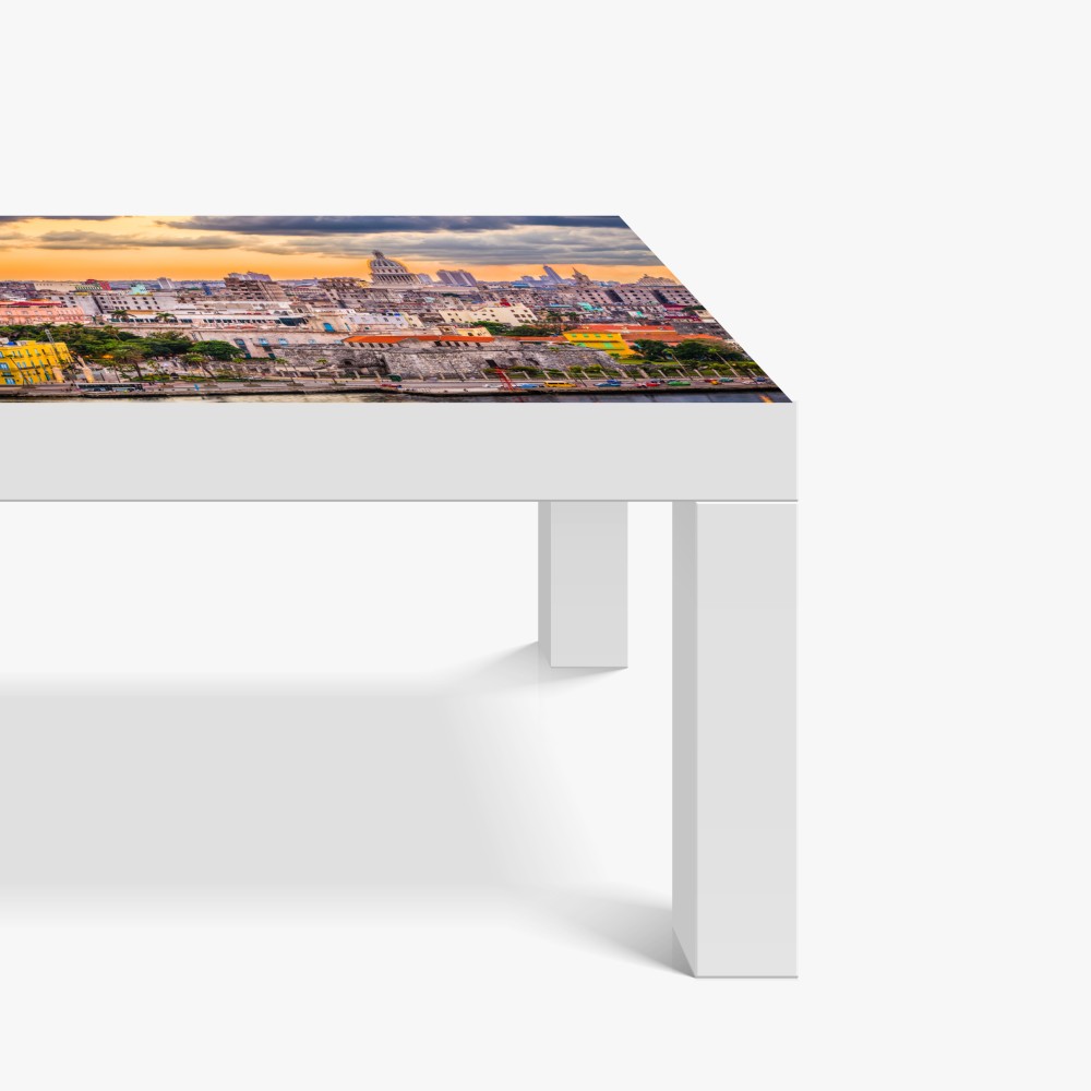Tischaufkleber und Schreibtischaufkleber Havanna skyline bei sonnenuntergang – Wallnifity® Tischaufkleber und Schreibtischaufkleber Havanna skyline bei sonnenuntergang – Wallnifity®