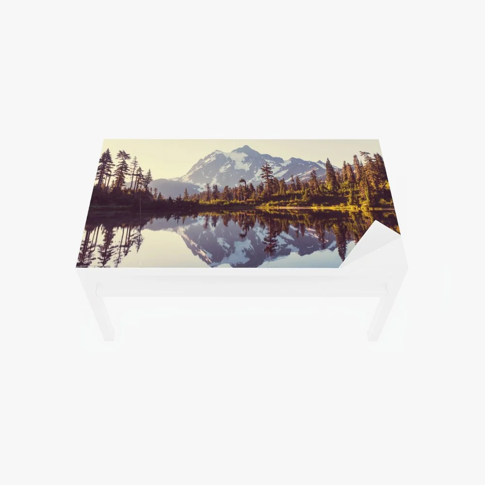 Tischaufkleber und Schreibtischaufkleber spiegelung von Mount Shuksan im bergsee – Wallnifity® Tischaufkleber und Schreibtischaufkleber spiegelung von Mount Shuksan im bergsee – Wallnifity®