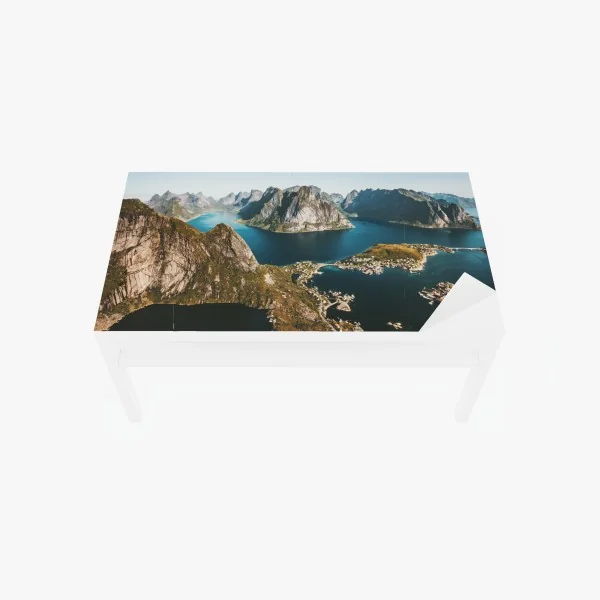 Tischaufkleber und Schreibtischaufkleber luftige wolkenlandschaft im soften blau – Wallnifity®
