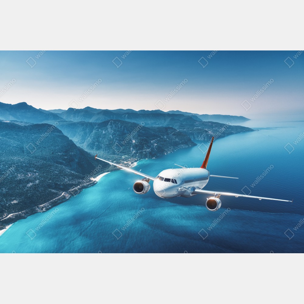 Tischaufkleber und Schreibtischaufkleber küstenflug über türkisblauem meer – Wallnifity® Tischaufkleber und Schreibtischaufkleber küstenflug über türkisblauem meer – Wallnifity®