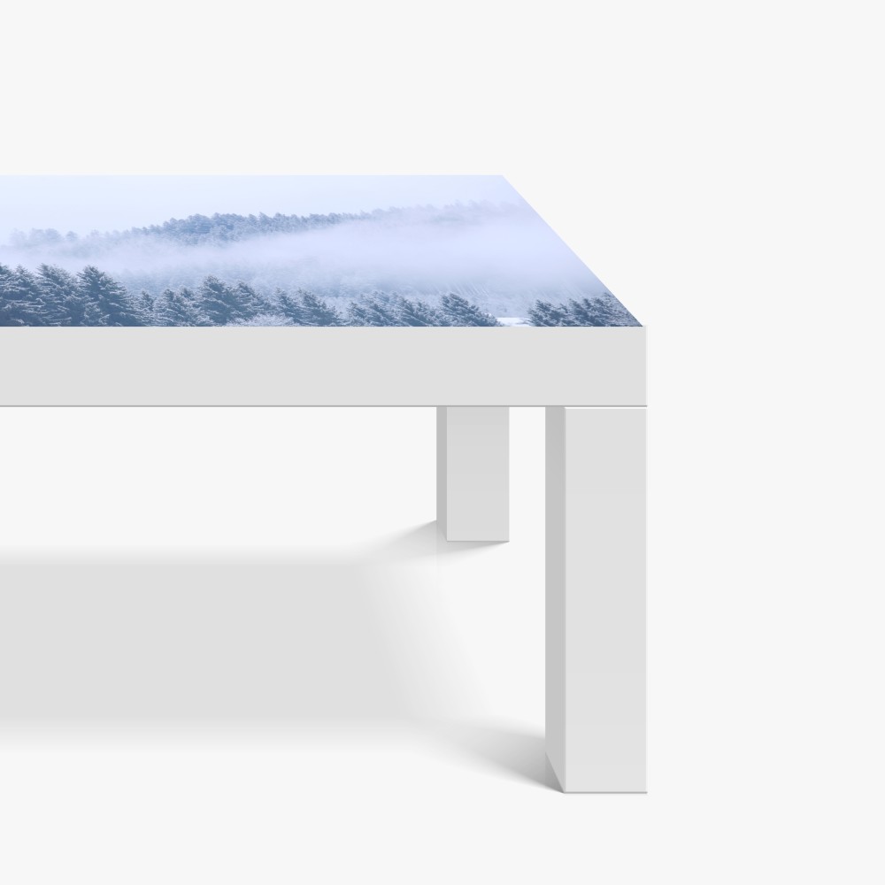 Tischaufkleber und Schreibtischaufkleber winternebel über nadelwald – Wallnifity® Tischaufkleber und Schreibtischaufkleber winternebel über nadelwald – Wallnifity®