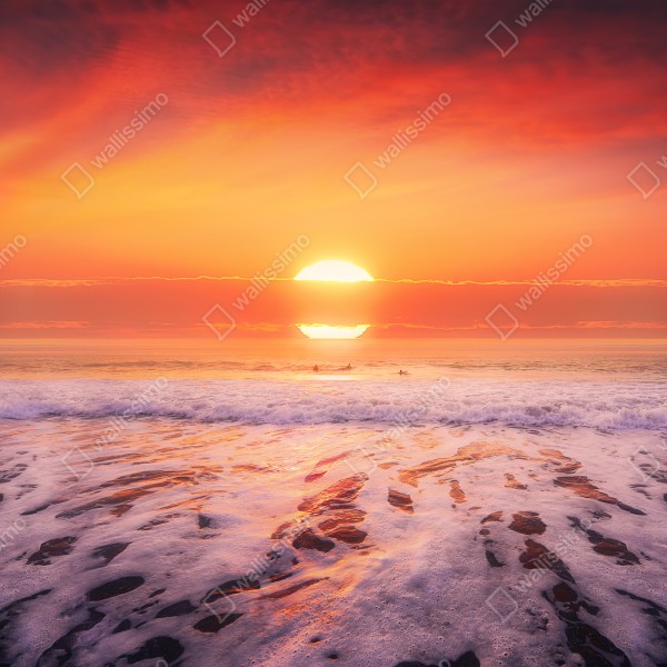 Tischaufkleber und Schreibtischaufkleber goldener sonnenuntergang über ruhigem strand – Wallnifity® Tischaufkleber und Schreibtischaufkleber goldener sonnenuntergang über ruhigem strand – Wallnifity®