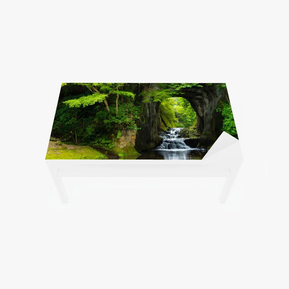 Tischaufkleber und Schreibtischaufkleber geheimer wasserfall im felsbogen – Wallnifity® Tischaufkleber und Schreibtischaufkleber geheimer wasserfall im felsbogen – Wallnifity®