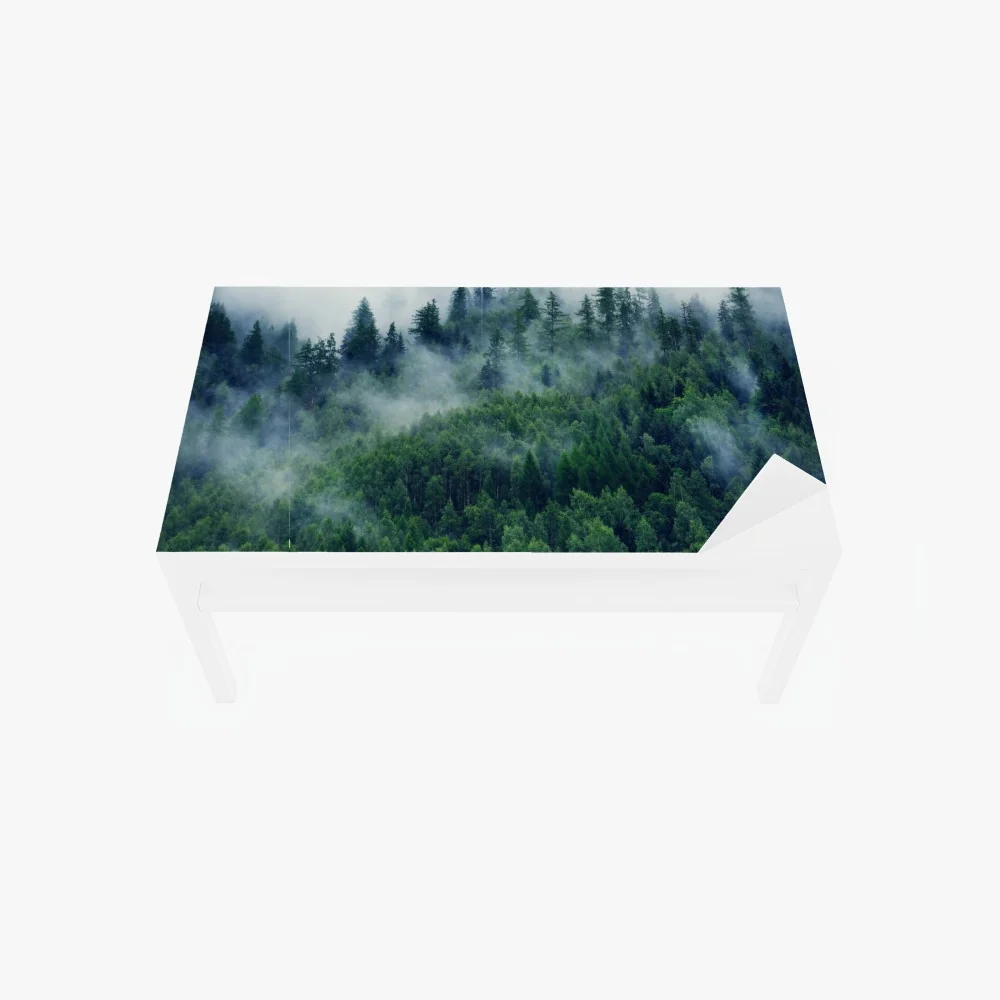 Tischaufkleber und Schreibtischaufkleber nebliger grüner wald – Wallnifity® Tischaufkleber und Schreibtischaufkleber nebliger grüner wald – Wallnifity®