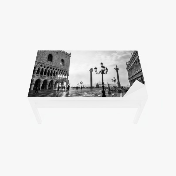 Tischaufkleber und Schreibtischaufkleber monochromes tropisches blattmuster – Wallnifity®