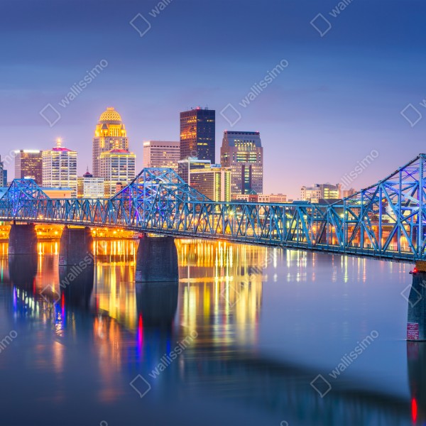Tischaufkleber und Schreibtischaufkleber Louisville skyline bei dämmerung – Wallnifity® Tischaufkleber und Schreibtischaufkleber Louisville skyline bei dämmerung – Wallnifity®