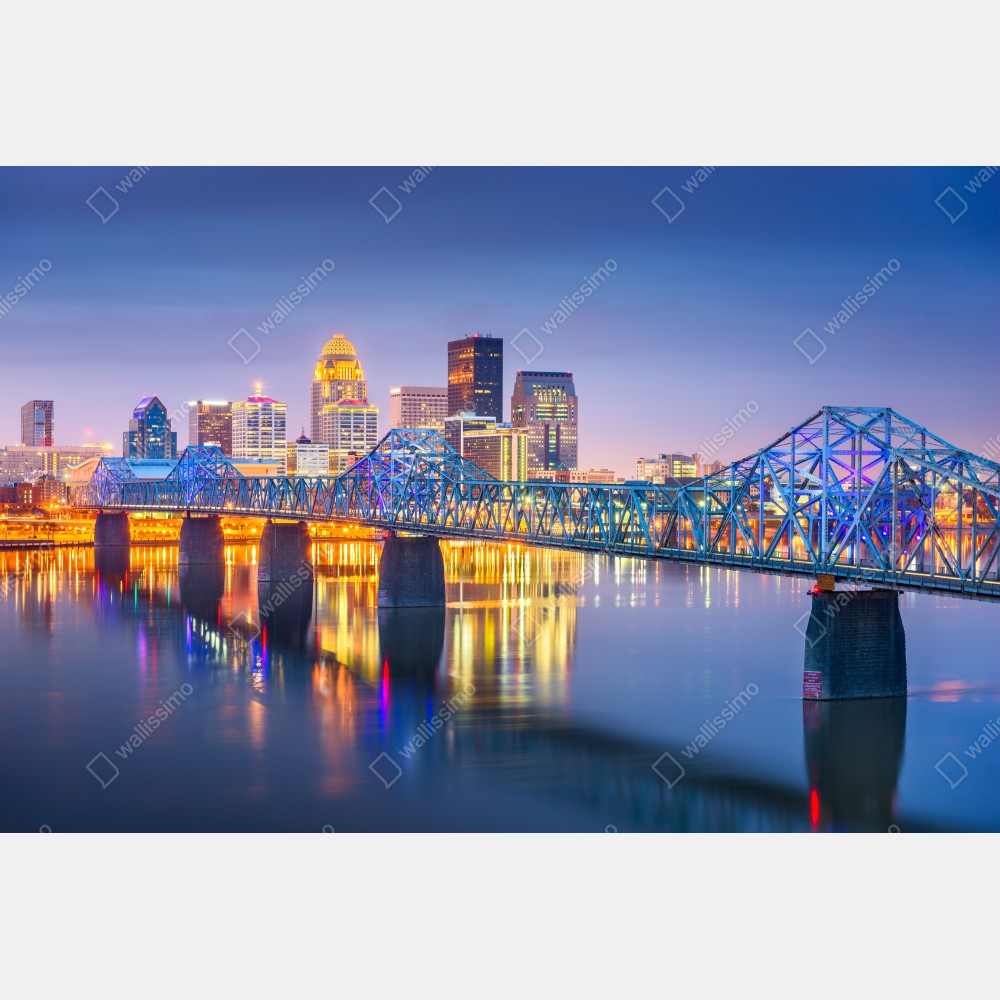 Tischaufkleber und Schreibtischaufkleber Louisville skyline bei dämmerung – Wallnifity® Tischaufkleber und Schreibtischaufkleber Louisville skyline bei dämmerung – Wallnifity®