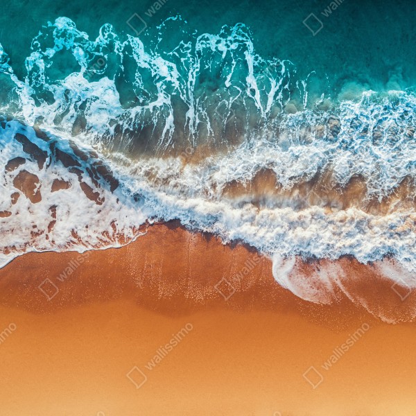 Tischaufkleber und Schreibtischaufkleber luftaufnahme türkisfarbener wellen an einem sandstrand – Wallnifity® Tischaufkleber und Schreibtischaufkleber luftaufnahme türkisfarbener wellen an einem sandstrand – Wallnifity®