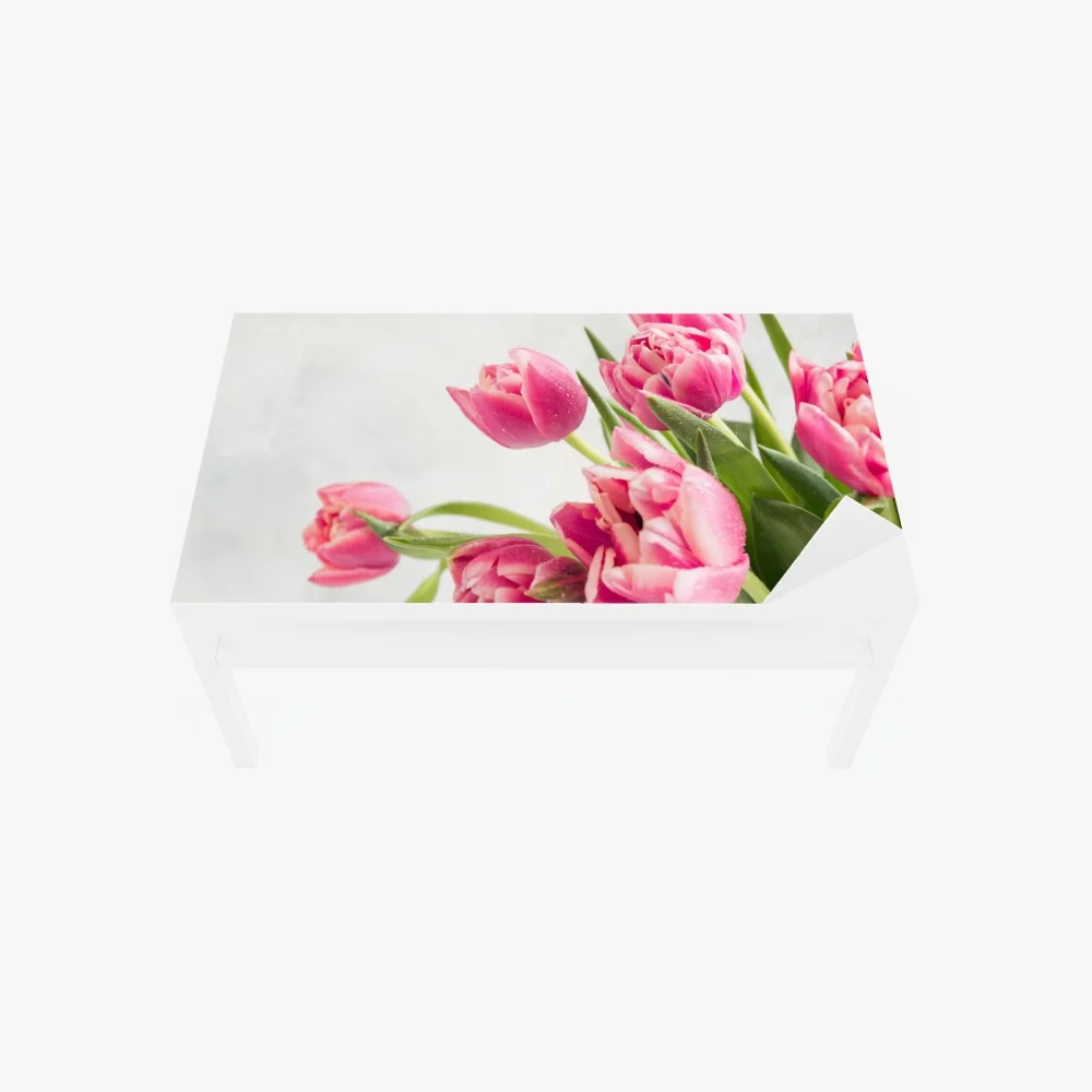 Tischaufkleber und Schreibtischaufkleber eleganter strauß rosa tulpen – Wallnifity® Tischaufkleber und Schreibtischaufkleber eleganter strauß rosa tulpen – Wallnifity®