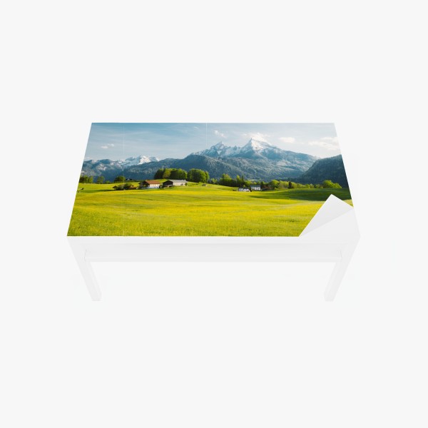 Tischaufkleber und Schreibtischaufkleber birkenwald im winter bei sonnenaufgang – Wallnifity®