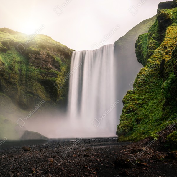 Tischaufkleber und Schreibtischaufkleber majestätischer wasserfall Skogafoss – Wallnifity® Tischaufkleber und Schreibtischaufkleber majestätischer wasserfall Skogafoss – Wallnifity®
