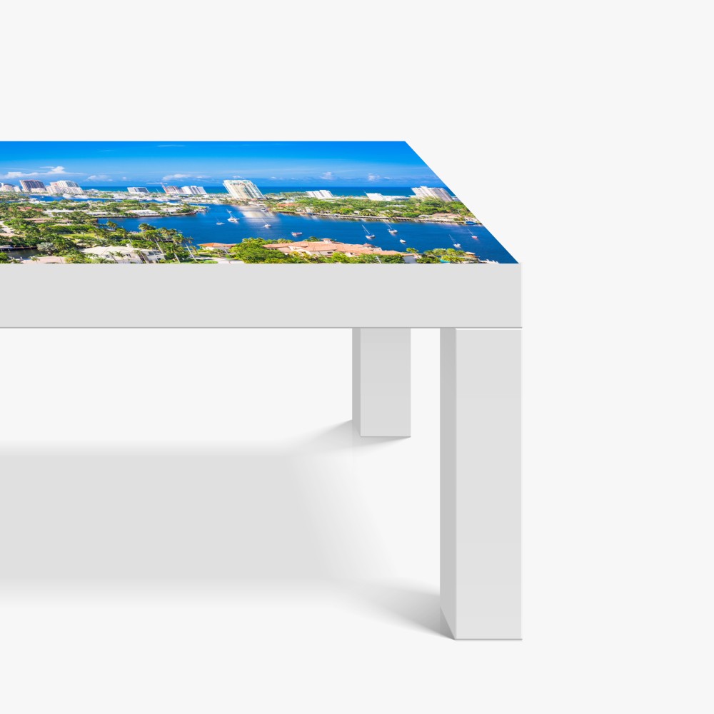 Tischaufkleber und Schreibtischaufkleber Fort Lauderdale stadtskyline am meer – Wallnifity® Tischaufkleber und Schreibtischaufkleber Fort Lauderdale stadtskyline am meer – Wallnifity®