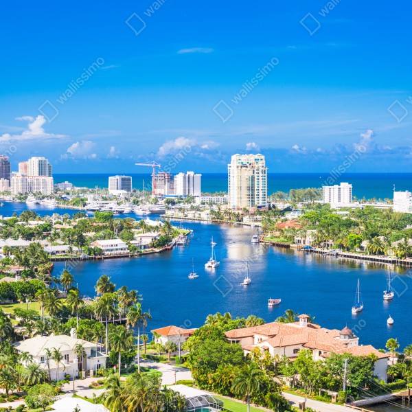 Tischaufkleber und Schreibtischaufkleber Fort Lauderdale stadtskyline am meer – Wallnifity® Tischaufkleber und Schreibtischaufkleber Fort Lauderdale stadtskyline am meer – Wallnifity®