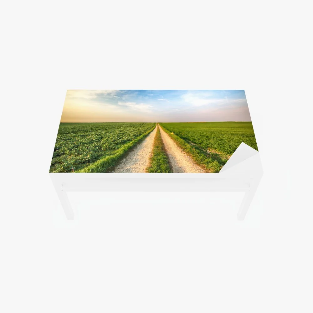 Tischaufkleber und Schreibtischaufkleber feldweg durch grüne felder – Wallnifity® Tischaufkleber und Schreibtischaufkleber feldweg durch grüne felder – Wallnifity®