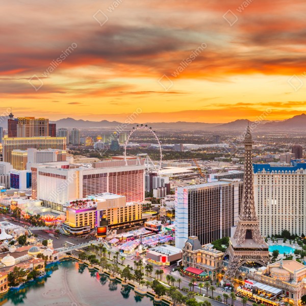Tischaufkleber und Schreibtischaufkleber Las Vegas skyline bei sonnenuntergang – Wallnifity® Tischaufkleber und Schreibtischaufkleber Las Vegas skyline bei sonnenuntergang – Wallnifity®