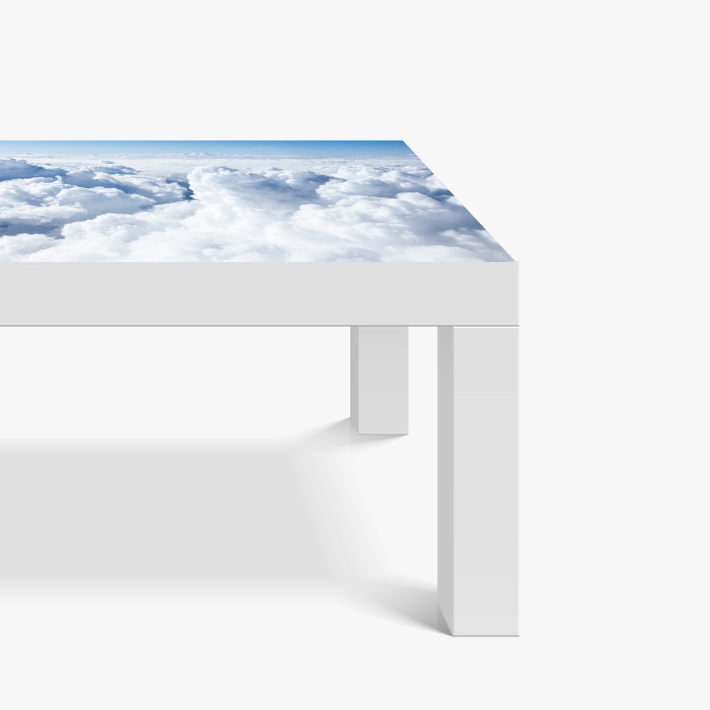 Tischaufkleber und Schreibtischaufkleber blick von oben: sanfte wolken und blauer himmel – Wallnifity® Tischaufkleber und Schreibtischaufkleber blick von oben: sanfte wolken und blauer himmel – Wallnifity®