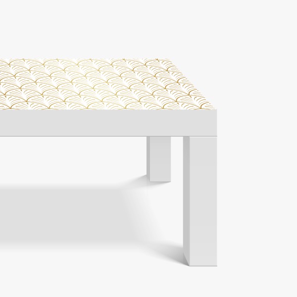 Tischaufkleber und Schreibtischaufkleber elegantes goldenes geometrisches blattmuster – Wallnifity®