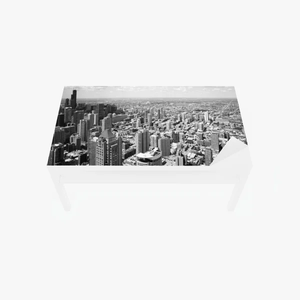 Tischaufkleber und Schreibtischaufkleber Chicago skyline in graustufen – Wallnifity® Tischaufkleber und Schreibtischaufkleber Chicago skyline in graustufen – Wallnifity®