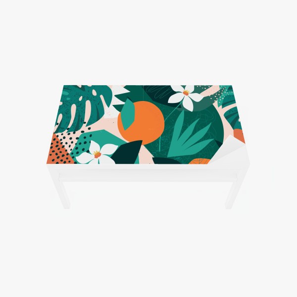 Tischaufkleber und Schreibtischaufkleber tropische blätter und zitrus illustration – Wallnifity® Tischaufkleber und Schreibtischaufkleber tropische blätter und zitrus illustration – Wallnifity®