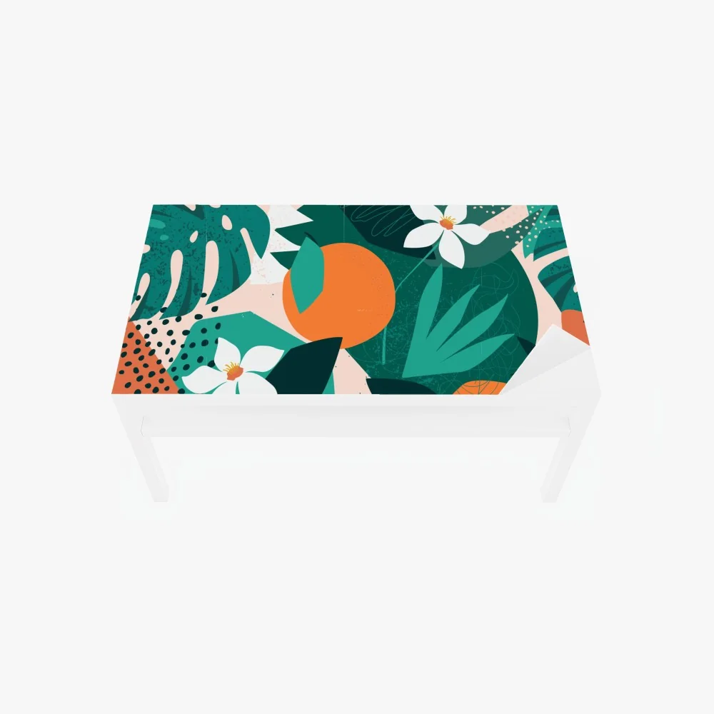 Tischaufkleber und Schreibtischaufkleber tropische blätter und zitrus illustration – Wallnifity® Tischaufkleber und Schreibtischaufkleber tropische blätter und zitrus illustration – Wallnifity®