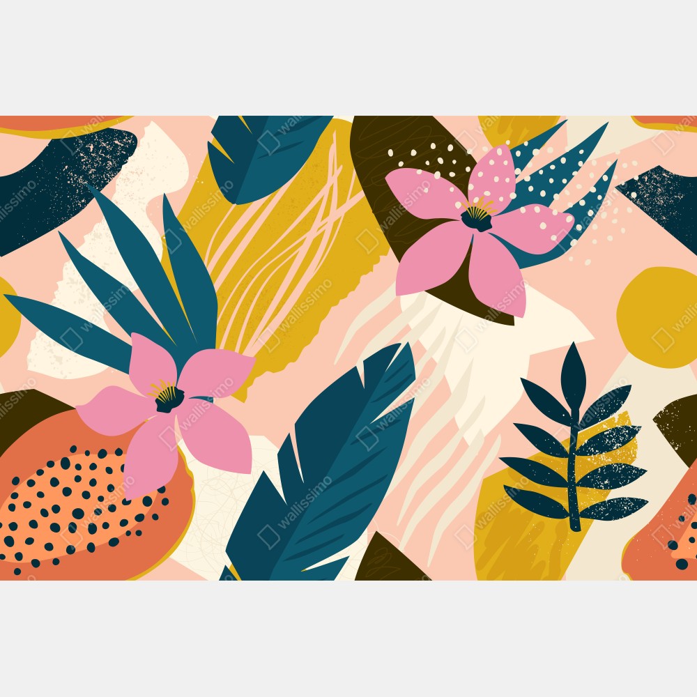 Tischaufkleber und Schreibtischaufkleber tropisches abstraktes blumenmotiv – Wallnifity® Tischaufkleber und Schreibtischaufkleber tropisches abstraktes blumenmotiv – Wallnifity®
