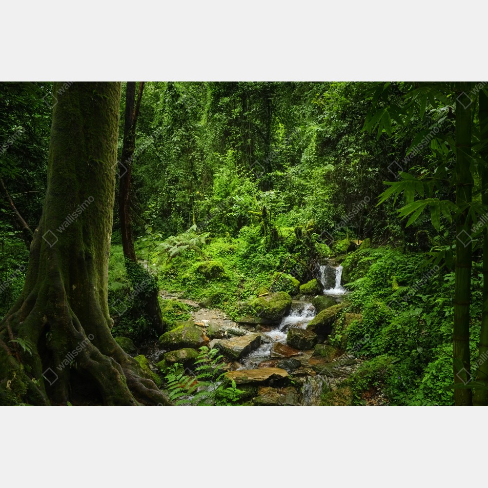 Tischaufkleber und Schreibtischaufkleber üppiger grüner waldwasserfall – Wallnifity® Tischaufkleber und Schreibtischaufkleber üppiger grüner waldwasserfall – Wallnifity®