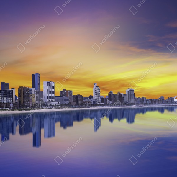 Tischaufkleber und Schreibtischaufkleber Durban dämmerung skyline am strand – Wallnifity® Tischaufkleber und Schreibtischaufkleber Durban dämmerung skyline am strand – Wallnifity®