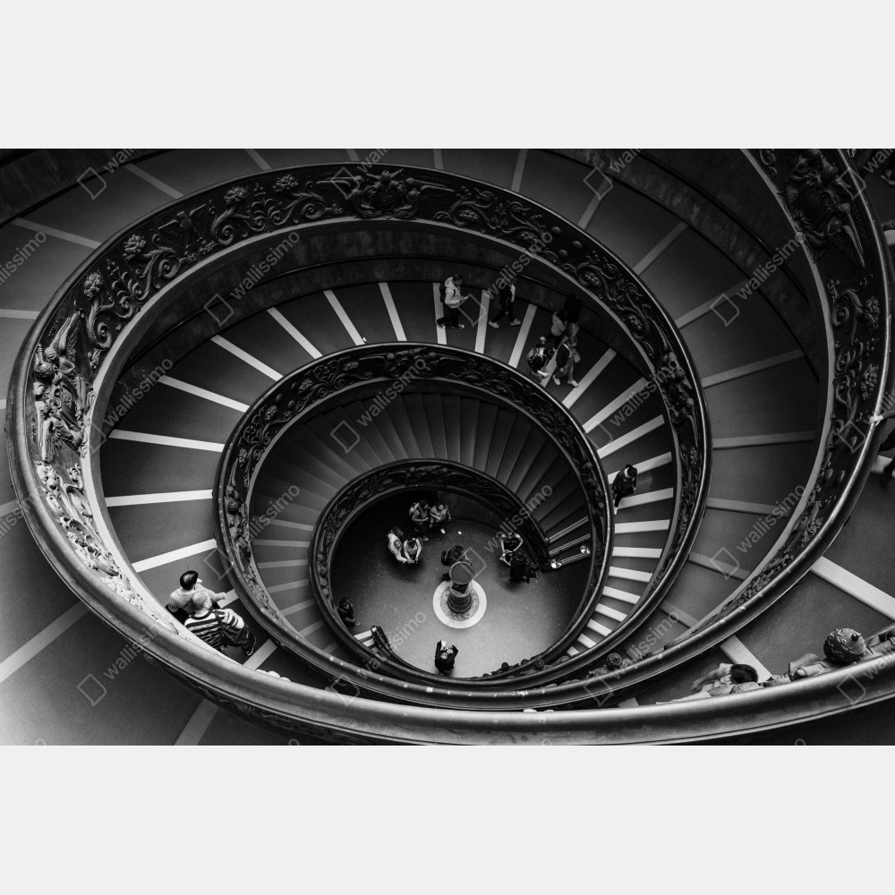 Tischaufkleber und Schreibtischaufkleber dramatische spiraltreppe in monochrom – Wallnifity® Tischaufkleber und Schreibtischaufkleber dramatische spiraltreppe in monochrom – Wallnifity®
