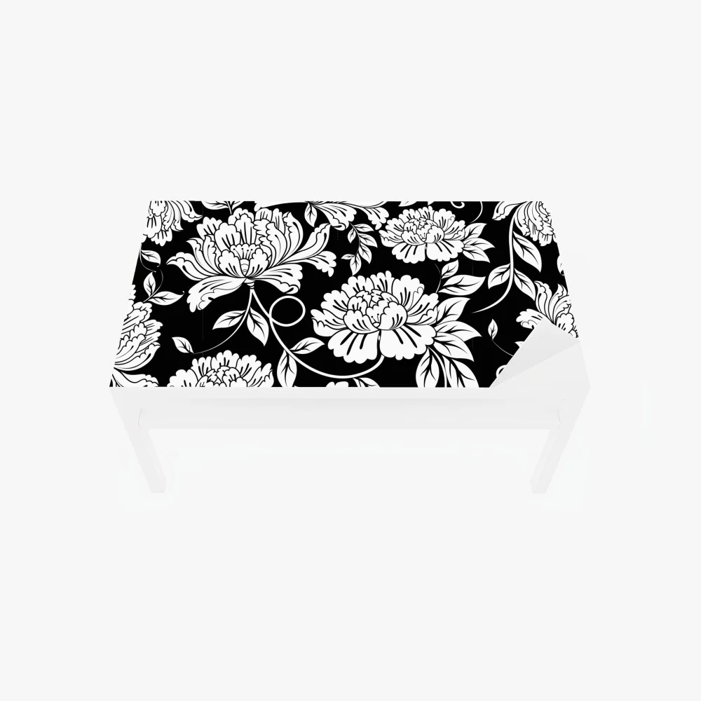 Tischaufkleber und Schreibtischaufkleber monochromes blumenmuster – Wallnifity® Tischaufkleber und Schreibtischaufkleber monochromes blumenmuster – Wallnifity®