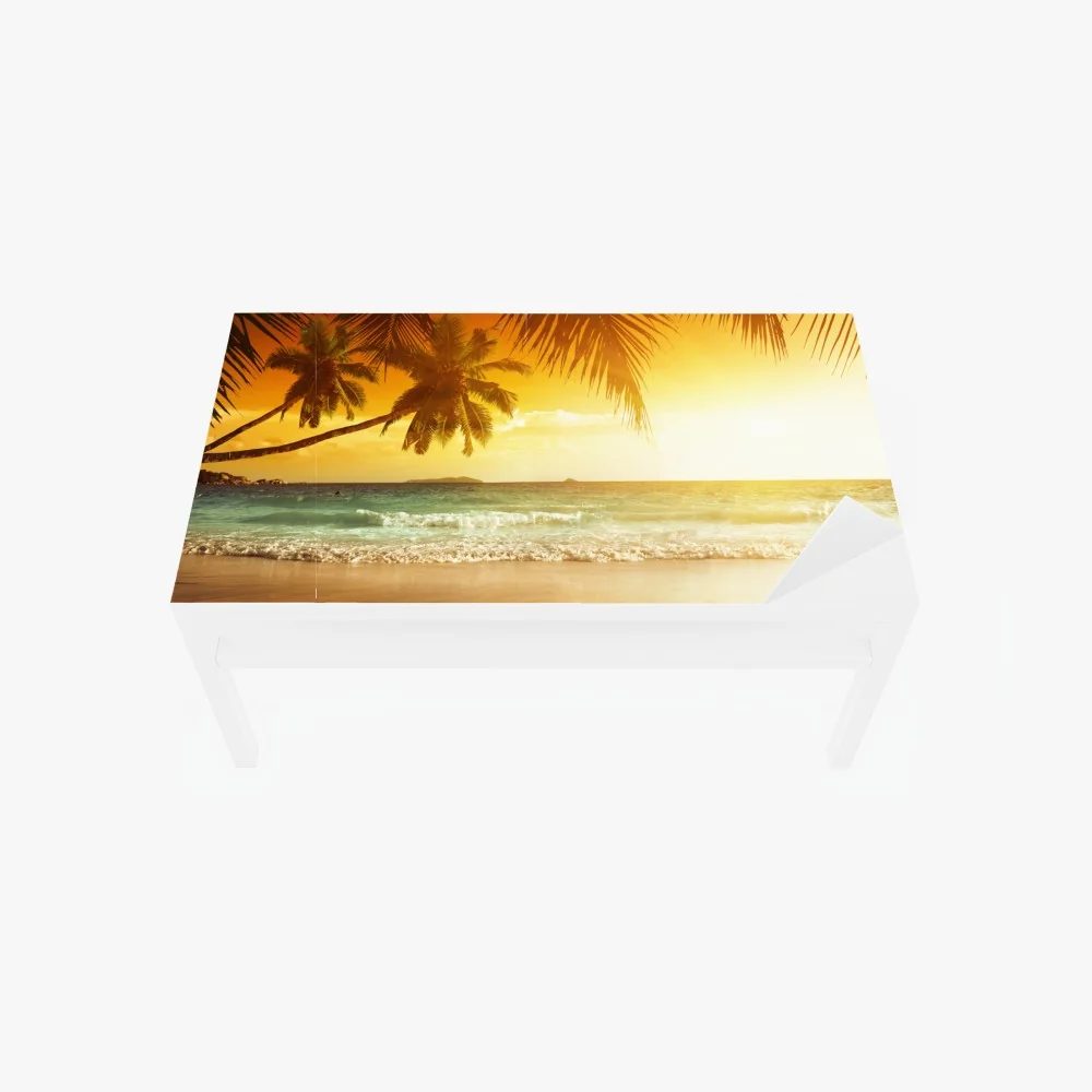 Tischaufkleber und Schreibtischaufkleber goldener sonnenuntergang an einem strand in der Karibik – Wallnifity® Tischaufkleber und Schreibtischaufkleber goldener sonnenuntergang an einem strand in der Karibik – Wallnifity®