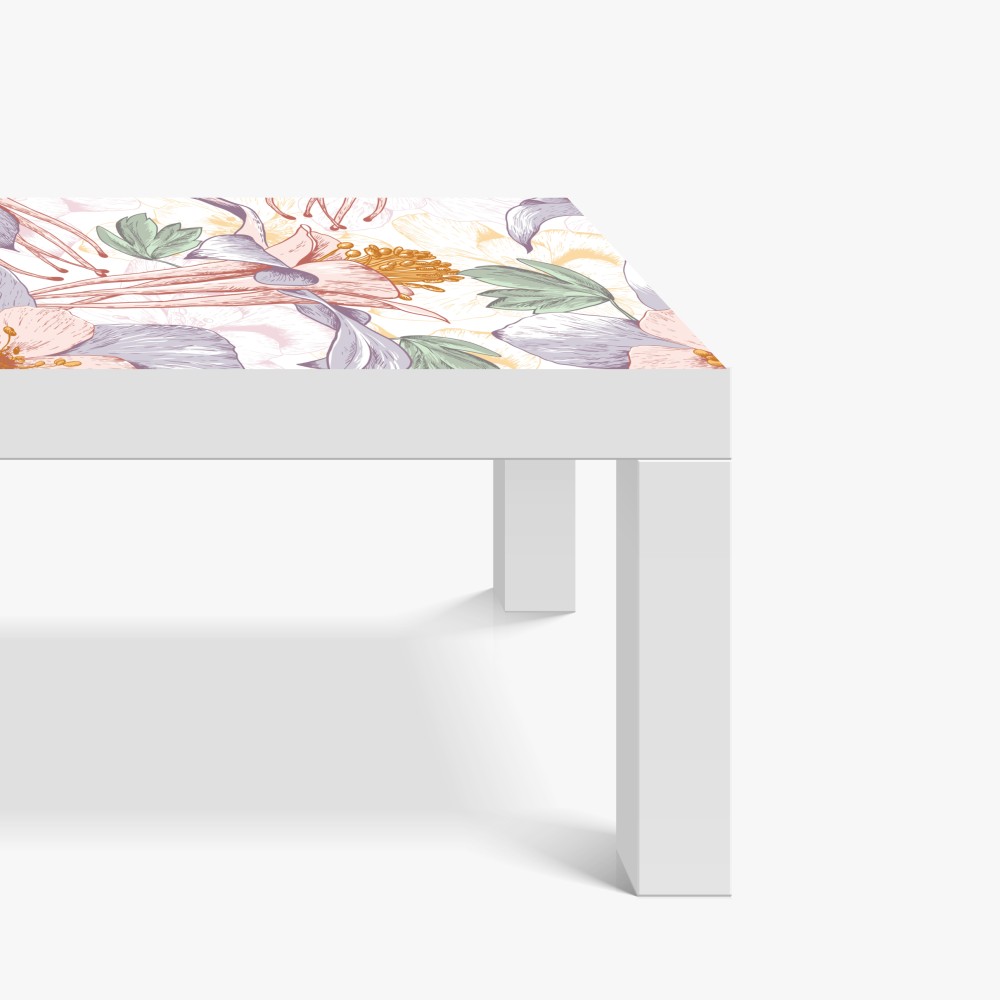 Tischaufkleber und Schreibtischaufkleber zarte pastellblumen im botanischen stil – Wallnifity® Tischaufkleber und Schreibtischaufkleber zarte pastellblumen im botanischen stil – Wallnifity®