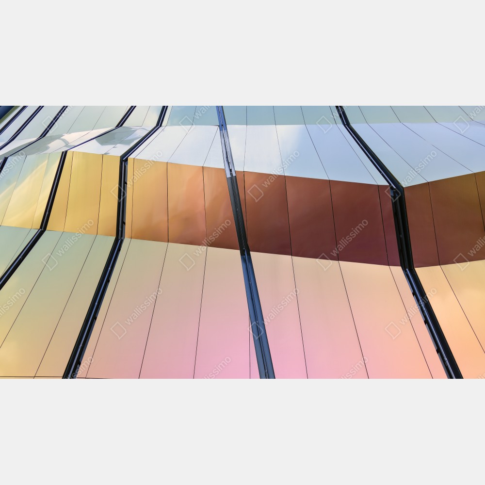 Tischaufkleber und Schreibtischaufkleber irisierende moderne fassade aus paneelen – Wallnifity® Tischaufkleber und Schreibtischaufkleber irisierende moderne fassade aus paneelen – Wallnifity®