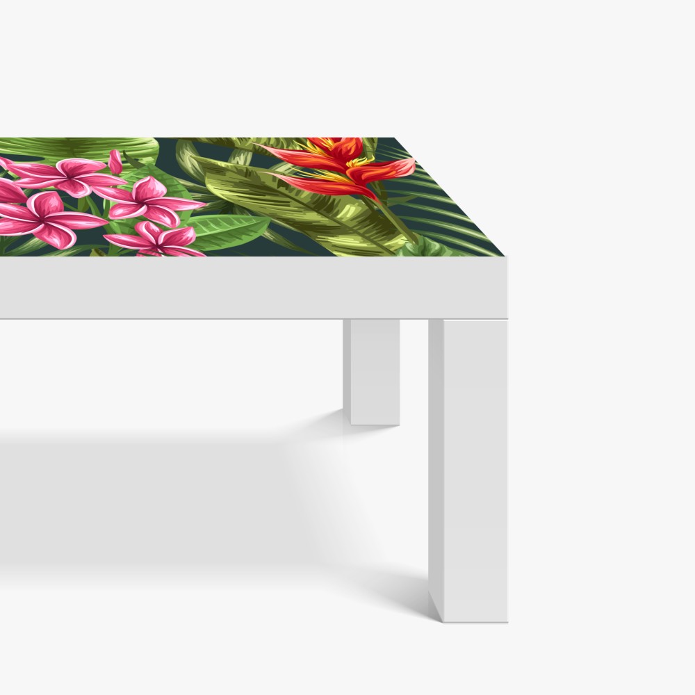 Tischaufkleber und Schreibtischaufkleber tropisches hibiskus- und plumeria-blumenmuster – Wallnifity® Tischaufkleber und Schreibtischaufkleber tropisches hibiskus- und plumeria-blumenmuster – Wallnifity®