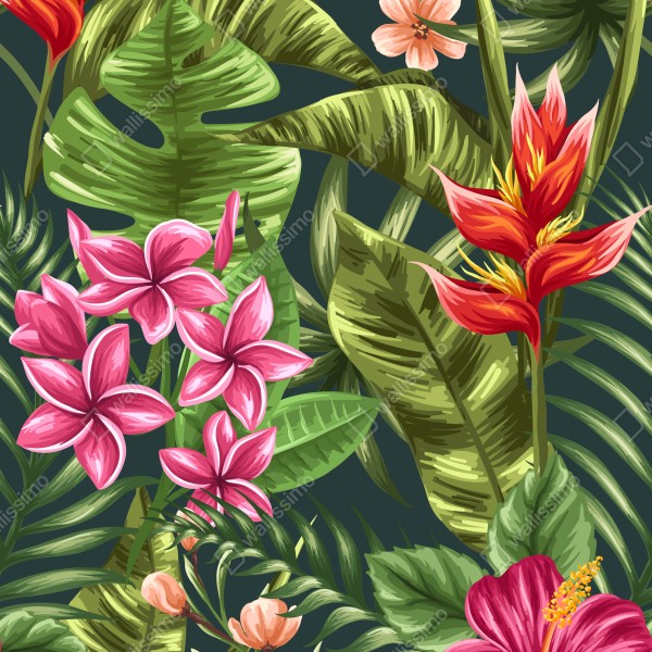Tischaufkleber und Schreibtischaufkleber tropisches hibiskus- und plumeria-blumenmuster – Wallnifity® Tischaufkleber und Schreibtischaufkleber tropisches hibiskus- und plumeria-blumenmuster – Wallnifity®