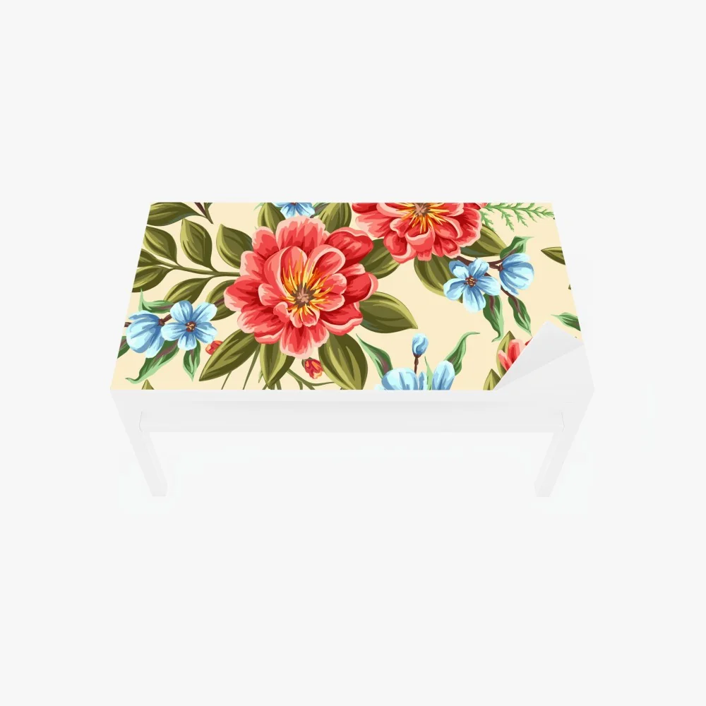 Tischaufkleber und Schreibtischaufkleber lebhaftes aquarell blumenmuster – Wallnifity® Tischaufkleber und Schreibtischaufkleber lebhaftes aquarell blumenmuster – Wallnifity®
